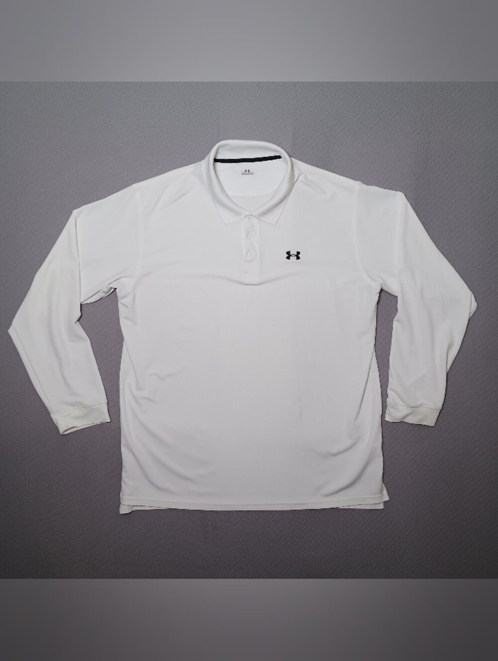 Under Armour Mens White Athletic Golf Polo XXL Long Sleeve